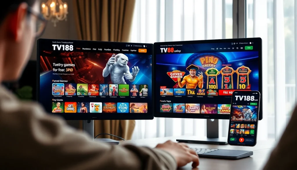 TV88 online gaming platform interface displaying rich games in a secure environment.