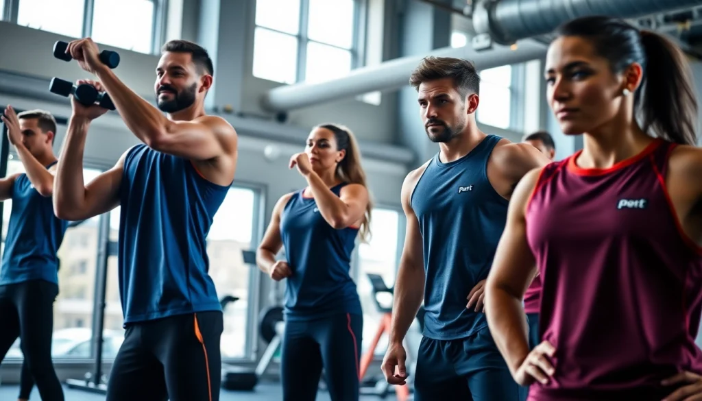 Les athlètes portant des vêtements de sport pa-sport dans un environnement de gym urbain.