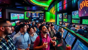Discover the excitement of the best sportsbooks in Brazil featuring passionate bettors in a vibrant sportsbook setting.
