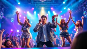 View a vibrant K-Pop concert at https://www.kpopangel.com showcasing energetic performers.