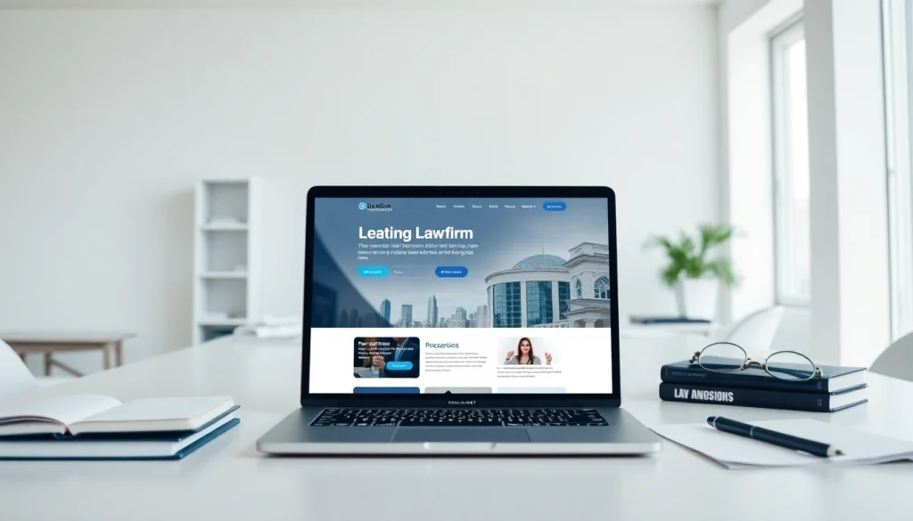 Enhance your professional image with https://www.websites.law showcased on a modern laptop design.