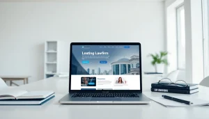 Enhance your professional image with https://www.websites.law showcased on a modern laptop design.