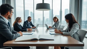 Engaging legal consultation at http://www.jacobsonpilaw.com showcasing diverse lawyers in discussion.