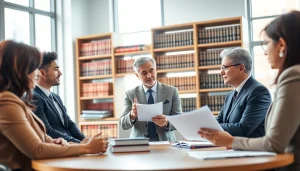Consulting with experts at https://www.expertlawattorneys.com in a modern legal office.
