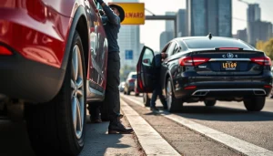 Assisting with car recovery at https://trtrecoveryuae.com showing reliable help on busy roads.