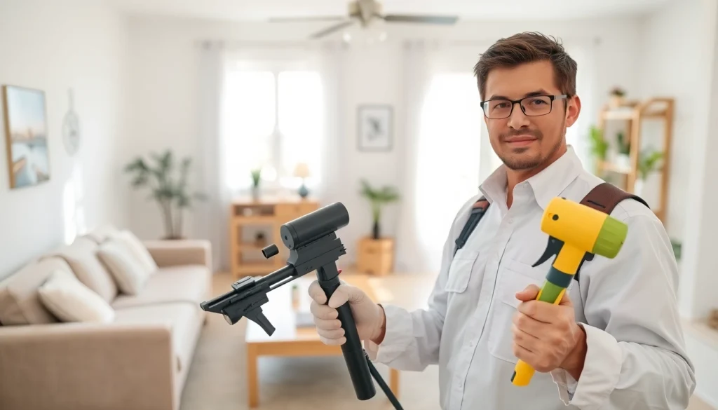 Pest control expert from https://affordablebedbugexterminators.com effectively treating a bedbug infestation.