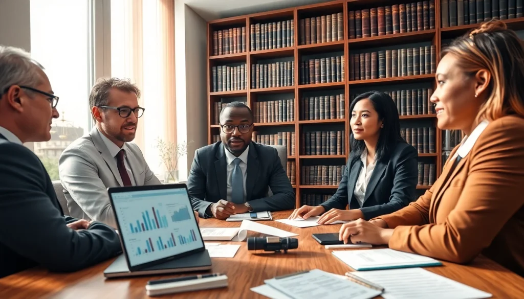 Engaging legal consultation at https://www.agslawfirm.com with diverse attorneys collaborating on business strategies.