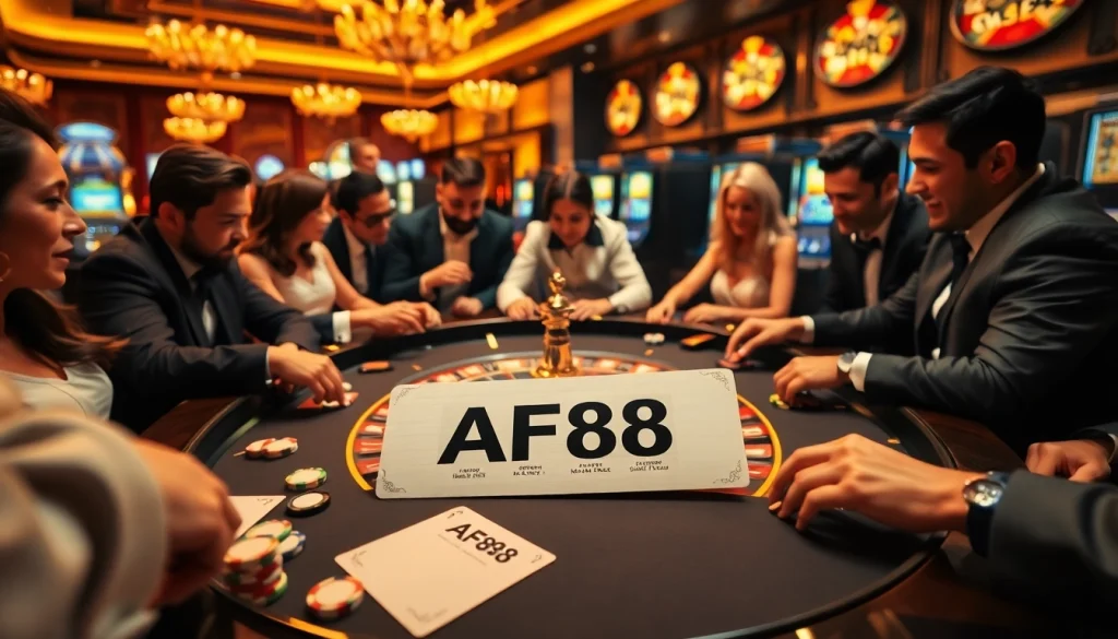 Experience thrilling gameplay at AF88 casino with elegant roulette tables and intense players.