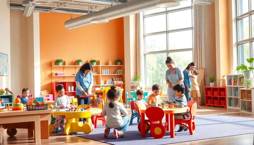 Engaging childcare activities at https://juniorsjunction.com showcasing nurturing learning environment.