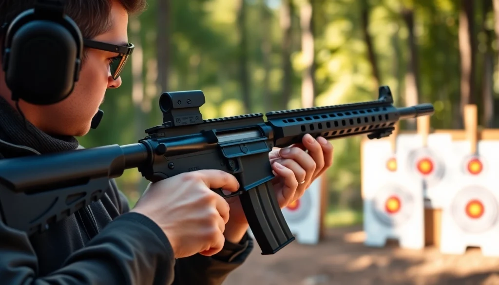 Find a super safety trigger on the AR-15 while being used in an outdoor range setting.