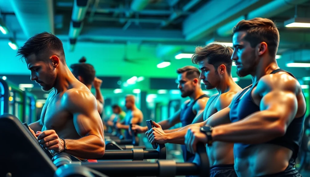 Fitness enthusiasts training with uk sarms in a modern gym, showcasing strength and determination.