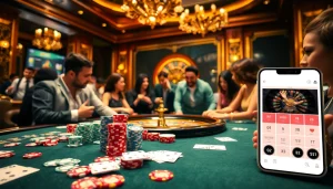 Play your winning hand with the rio App in a vibrant casino setting filled with excitement.