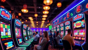 Main features of mahjong ways 2 slot highlighted in a vibrant gaming room atmosphere.