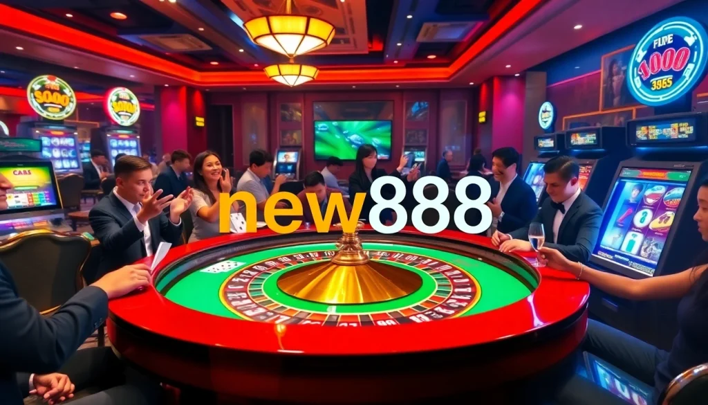 Experience thrilling gameplay with new888 at a luxurious casino table full of action.