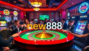 Experience thrilling gameplay with new888 at a luxurious casino table full of action.