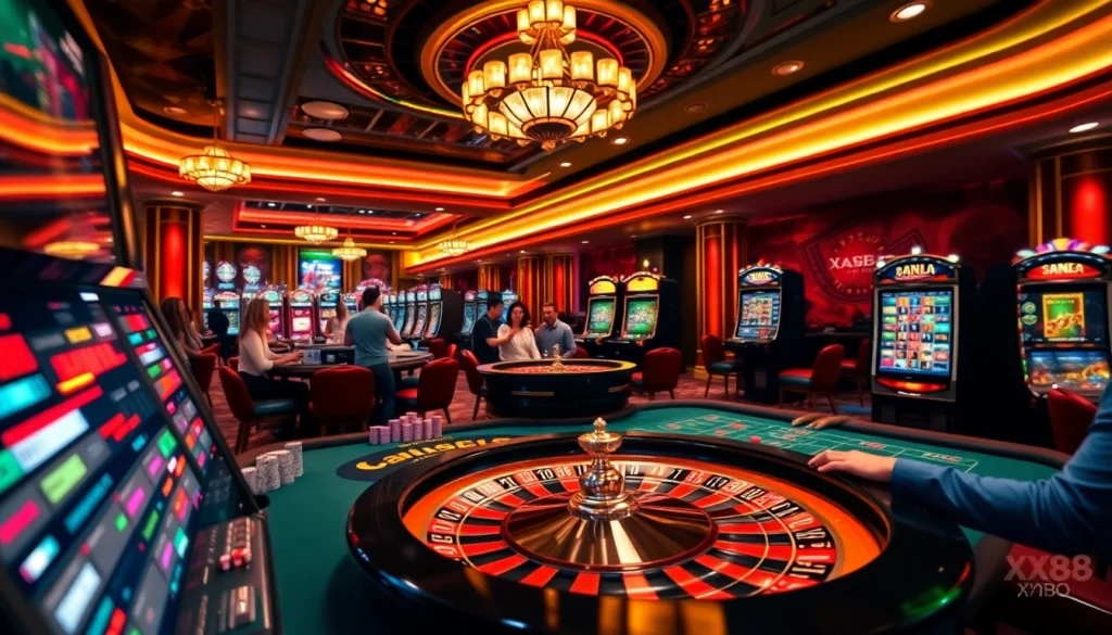 Engage with the thrill of gaming at https://xx88.promo/ featuring luxurious casino tables and vibrant players.