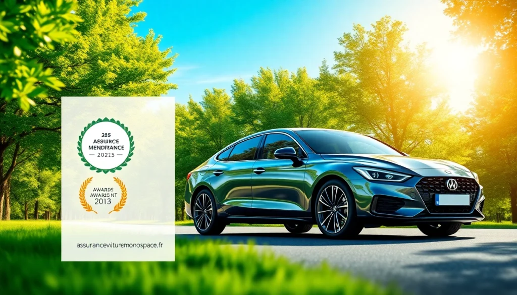 Assurancevoituremonospace.fr présente une brochure d'assurance automobile avec une voiture moderne.