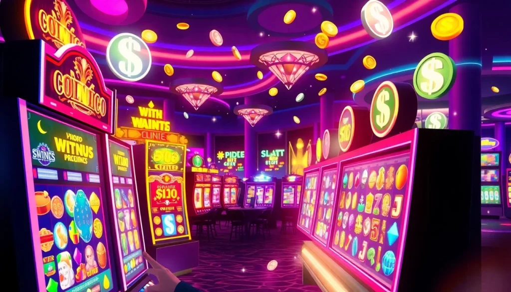 เล่นสล็อตออนไลน์ในคาสิโนออนไลน์ที่มีสีสันสดใสและบรรยากาศที่น่าตื่นเต้น