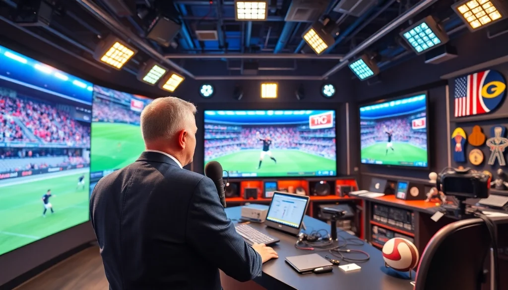 Stream live sports on https://sportnation.nz from a modern broadcasting studio filled with energy.