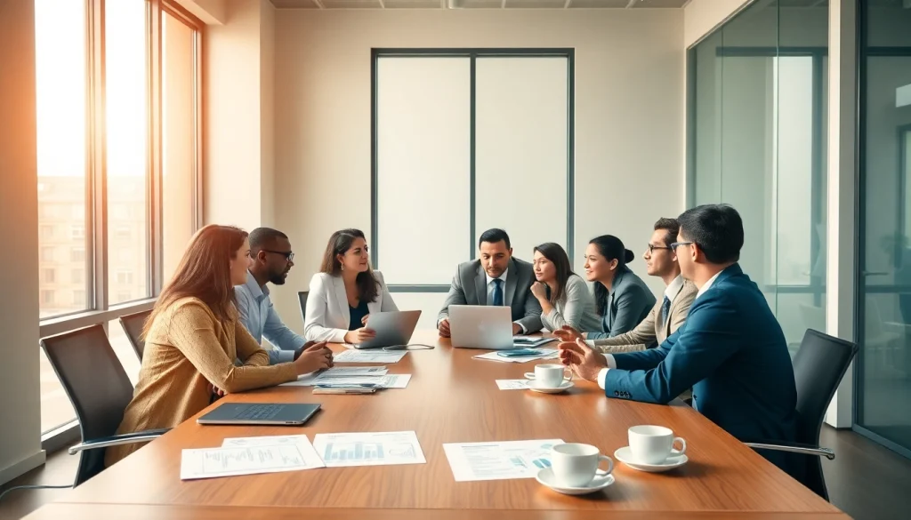 Engaged participants in a business discussion during a professional meeting