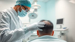 Hair transplant istanbul procedure highlighting expert surgeon in a professional clinic.
