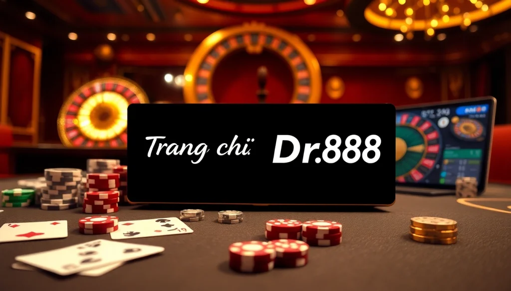 Engaging players at Trang chủ Dr88 with stylish cards and vibrant poker chips on a luxurious casino table.