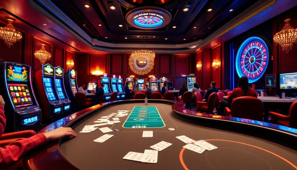 Experience the excitement of S88VIP casino with vibrant slot machines and thrilling poker action.