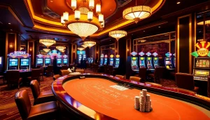 Experience the thrill of gambling at https://jun88ld.com/ with a luxurious casino setting and engaged players.