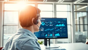 Enhance customer interactions with efficient call center software displayed on a digital dashboard.