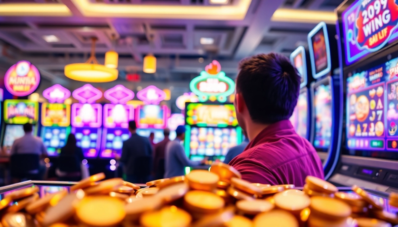 Menggambarkan pengalaman menarik bermain petanitoto dengan mesin slot online yang berwarna-warni.