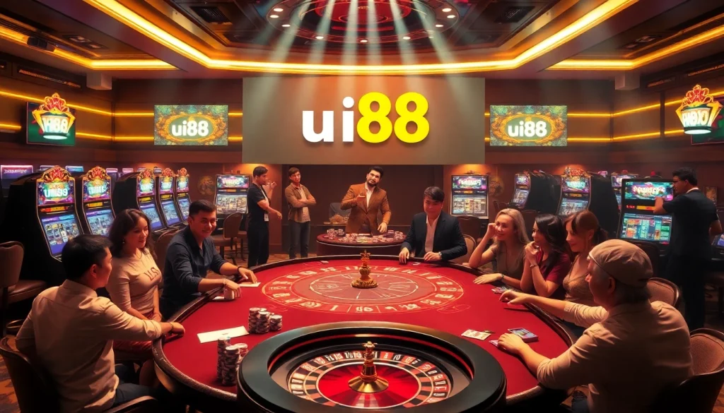 Experience the thrill of uu88 at a vibrant casino table with poker chips and excitement.