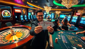 W88 casino action with players enjoying roulette, poker, and slot games, showcasing vibrant energy.
