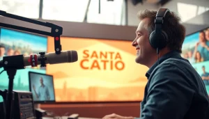 Engaging live broadcast at hometownstation.com featuring local community visuals and vibrant atmosphere.