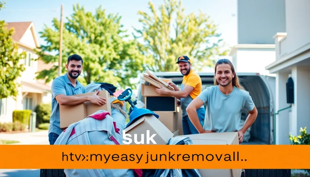 Efficient junk removal team at work with https://myeasyjunkremoval.com creating a clean space.