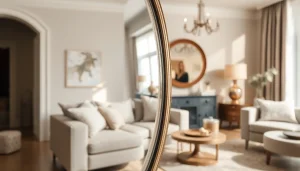 Admire unique handmade mirrors at https://merithome.co.uk, artfully displayed in a modern home setting.