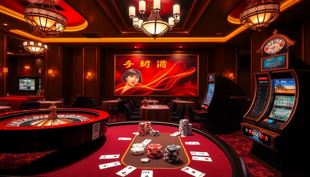 Engaging scene of a casino showcasing 주소모음 features with roulette and poker activities.