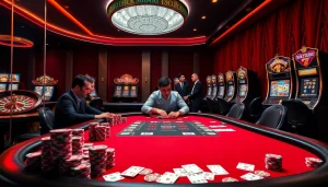 Players engaging in a high-stakes poker game at https://sshbet.io/, showcasing excitement and luxury.