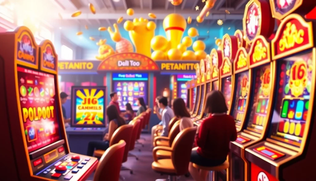 Raih kemenangan dengan petanitoto dalam suasana permainan slot online yang meriah.