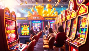 Raih kemenangan dengan petanitoto dalam suasana permainan slot online yang meriah.