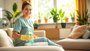 Enhance your space with our expert Cleaning service showcasing a deep clean in a stylish living room.