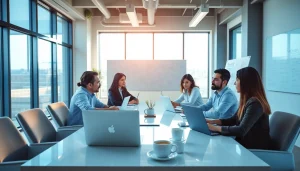 Capture the essence of collaboration at http://nuvelios.org with web developers strategizing in a modern workspace.