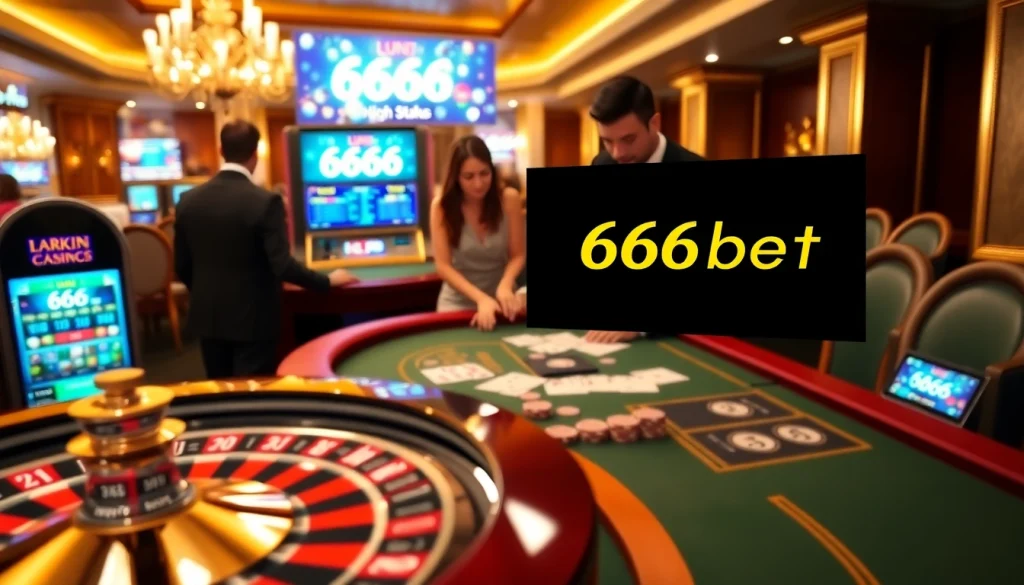 Experience the thrill of gaming with 6666bet Login as players engage at a vibrant casino.