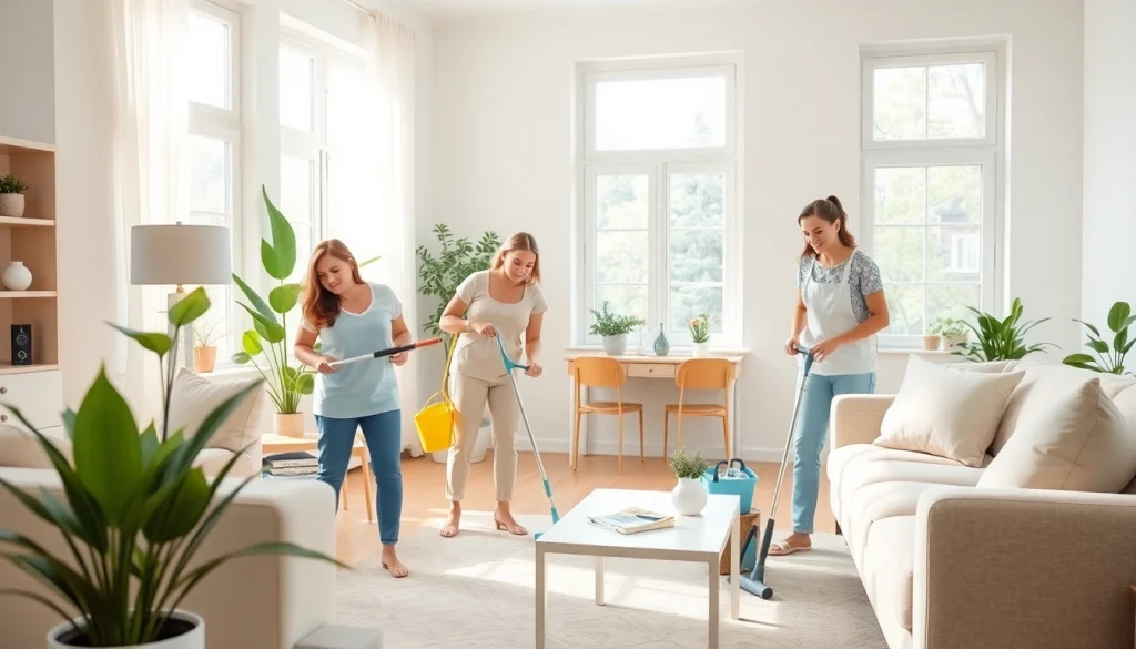 Enhance your home with Eco Clean Ellie's professional cleaning services at https://ecocleanellies.com, showing happy cleaners in action.