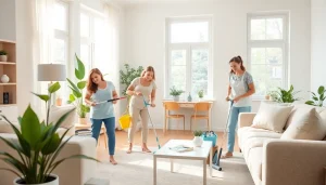 Enhance your home with Eco Clean Ellie's professional cleaning services at https://ecocleanellies.com, showing happy cleaners in action.