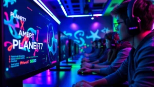 Menampilkan gamers terlibat dalam permainan PLANET77 game yang menyenangkan dan dinamis.