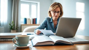 Traducteur assermenté travaillant sur des traductions en anglais dans un cadre professionnel.