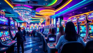 Nikmati keseruan bermain PLANET77 game dengan pemain yang antusias dalam suasana kasino modern.