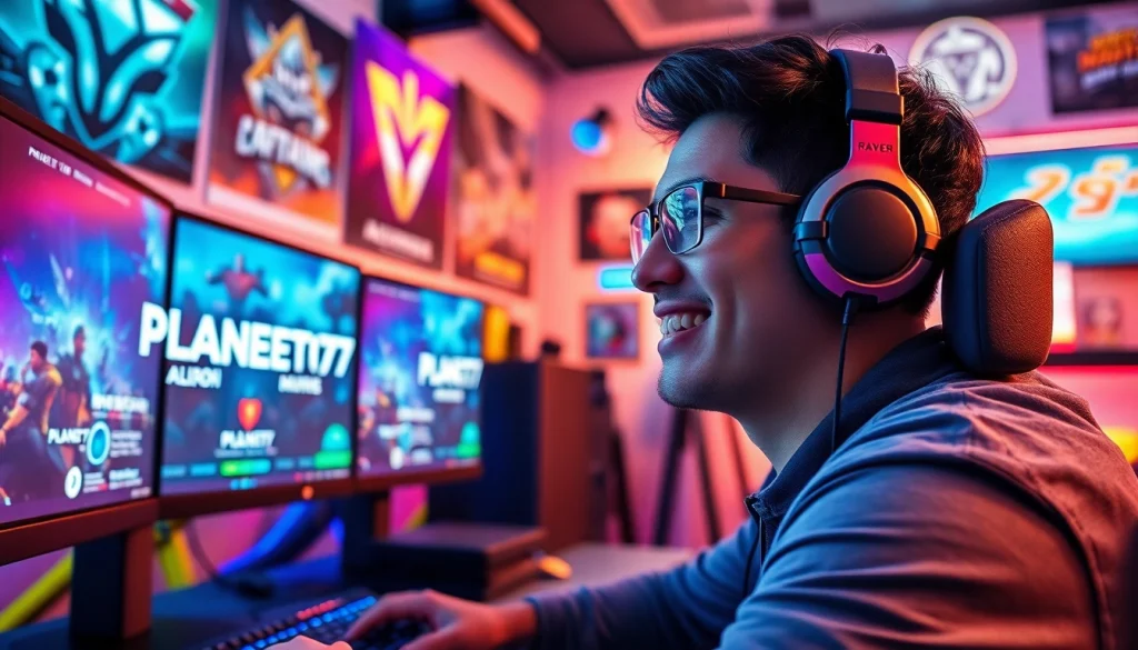 Menangkan pengalaman seru saat bermain PLANET77 game dengan setup gaming penuh warna.