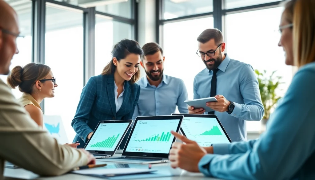 Boost your online presence with expert strategies from https://boost-social-media.com in a vibrant office.