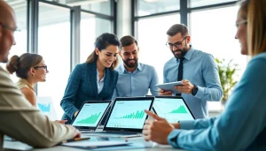 Boost your online presence with expert strategies from https://boost-social-media.com in a vibrant office.